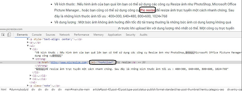kiểm tra link dofollow và nofollow